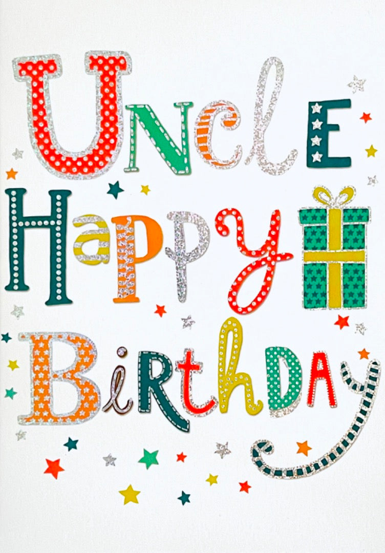 Wishing A Very Special Uncle Happy Birthday Card with Love Stars and Gift