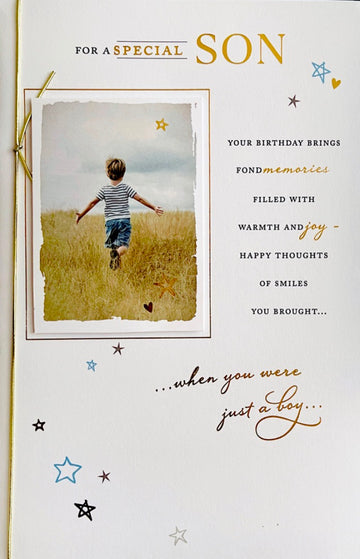 Special Son Happy Birthday Card with Lovely Verse Memories Smiles Happiness Boy