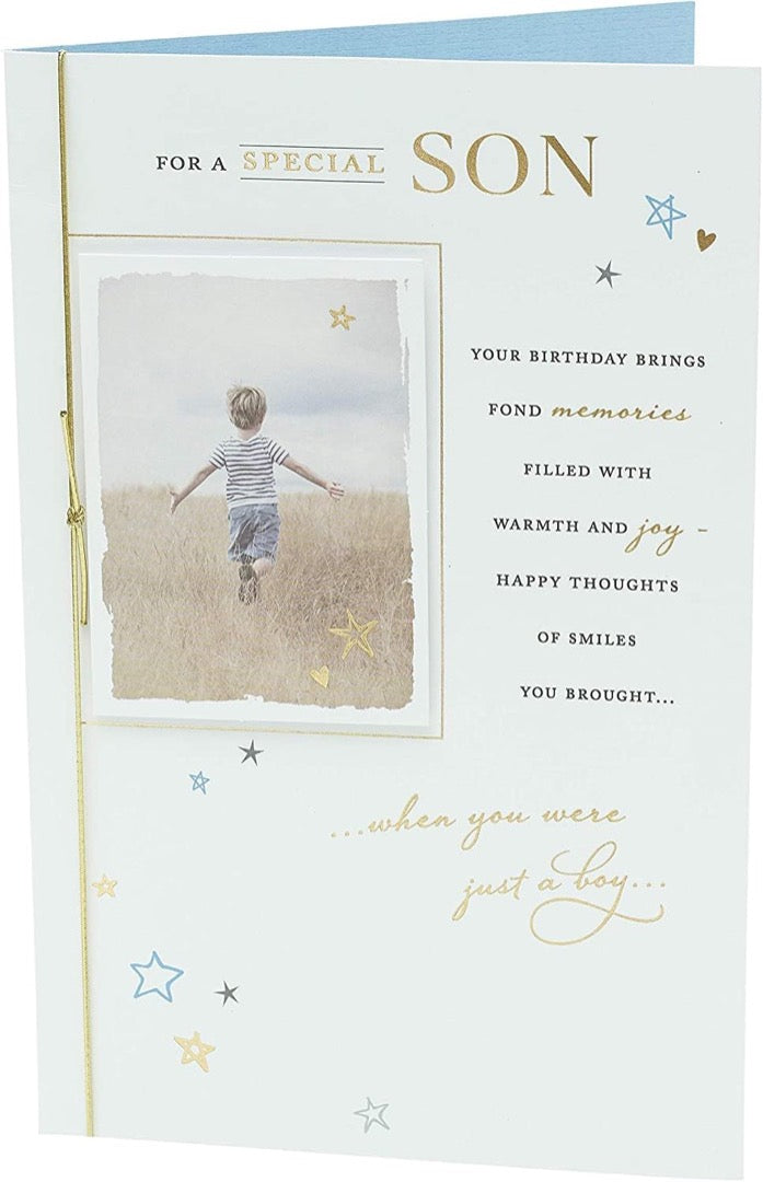 Special Son Happy Birthday Card with Lovely Verse Memories Smiles Happiness Boy