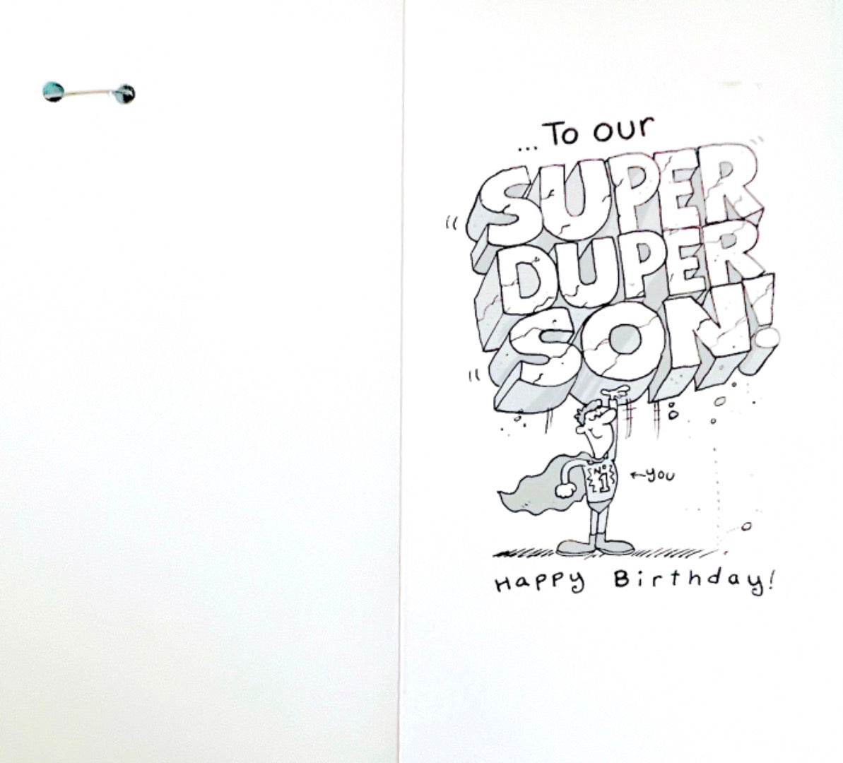 Our Super Duper Son Birthday Card with Keepsake Badge Greatest No.1 Funny Humour