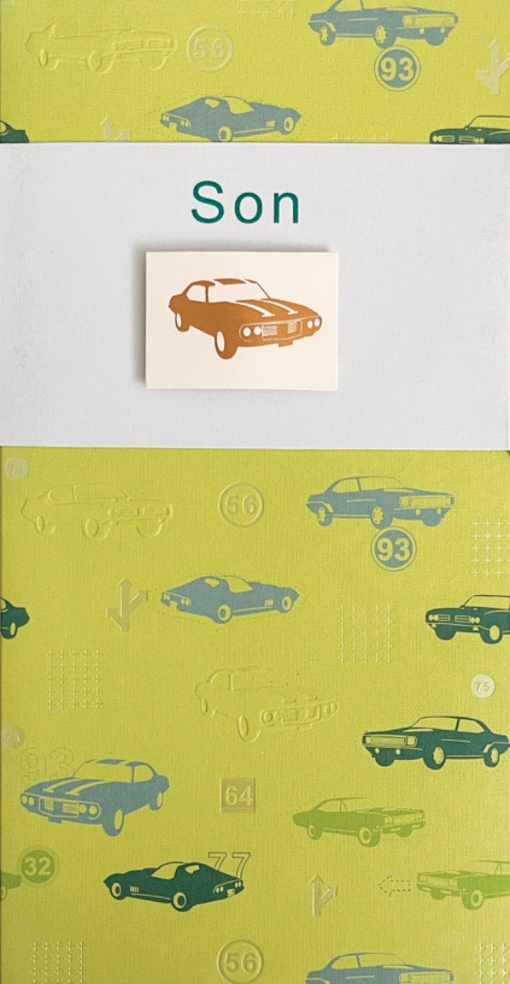 Son You Would Make Any Parent Proud Happy Birthday Card with Love Classic Cars