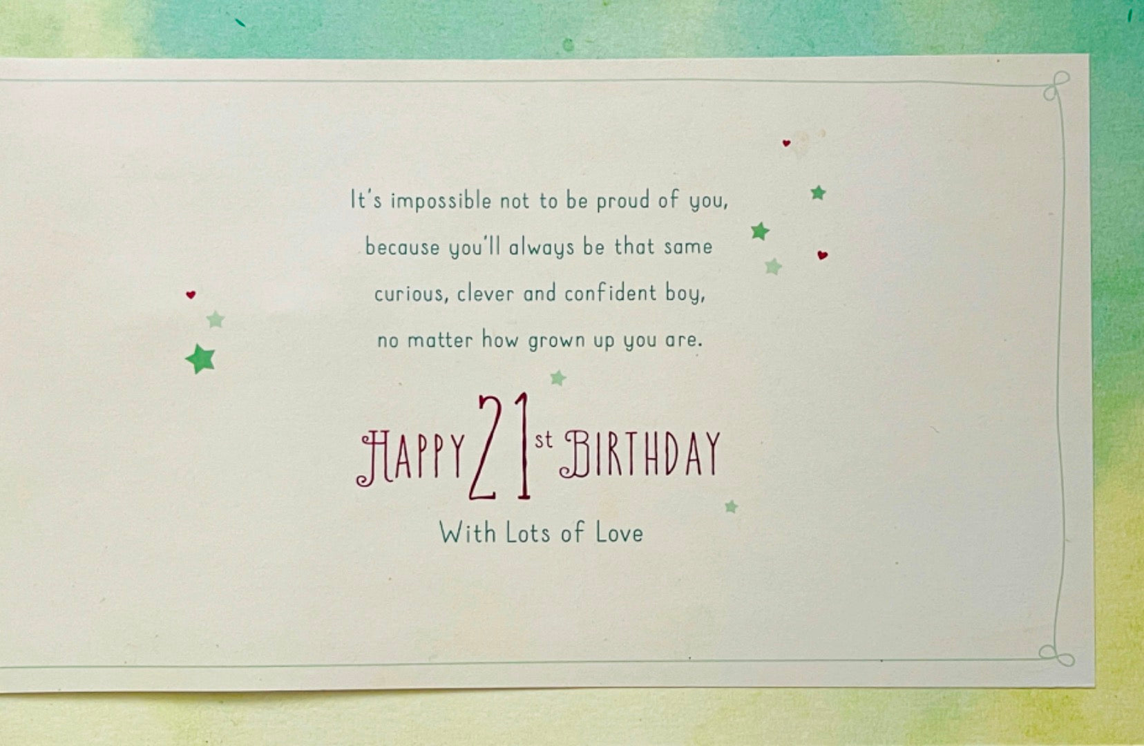 Son Happy 21st Birthday Card Special Words Proud Curious Clever Sunset Beach Age 21