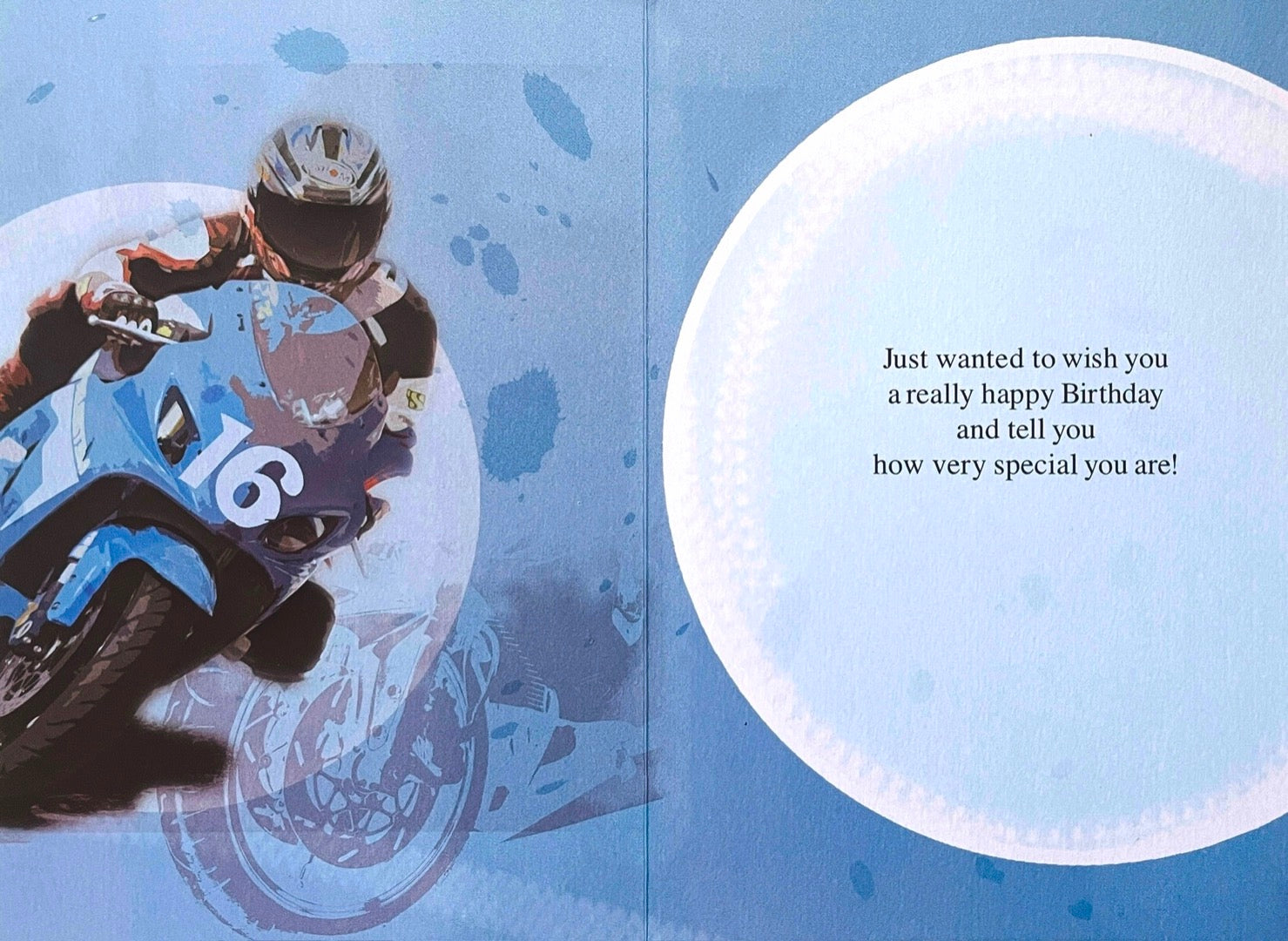 Special Son-In-Law Happy Birthday Card Sports Motorbike Racing Design