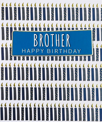 Brother Happy Birthday Card Sent With Love Gold Foil Candles Contemporary Design