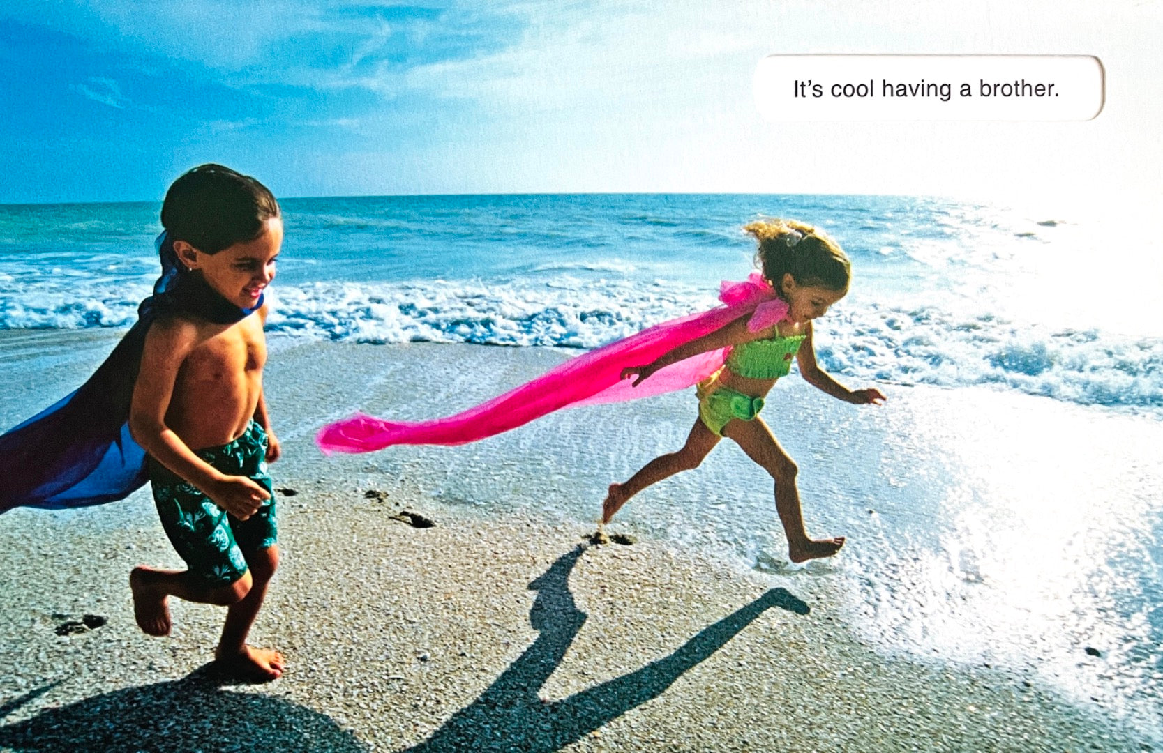 Cool Brother Happy Birthday Card Siblings Playing On The Beach Childhood Memories