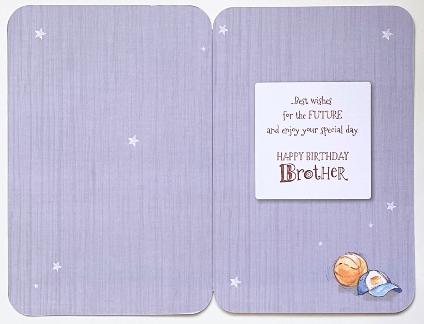 Brother Happy Birthday Card Fox Playing Basketball Shooting Hoops Cute Illustration