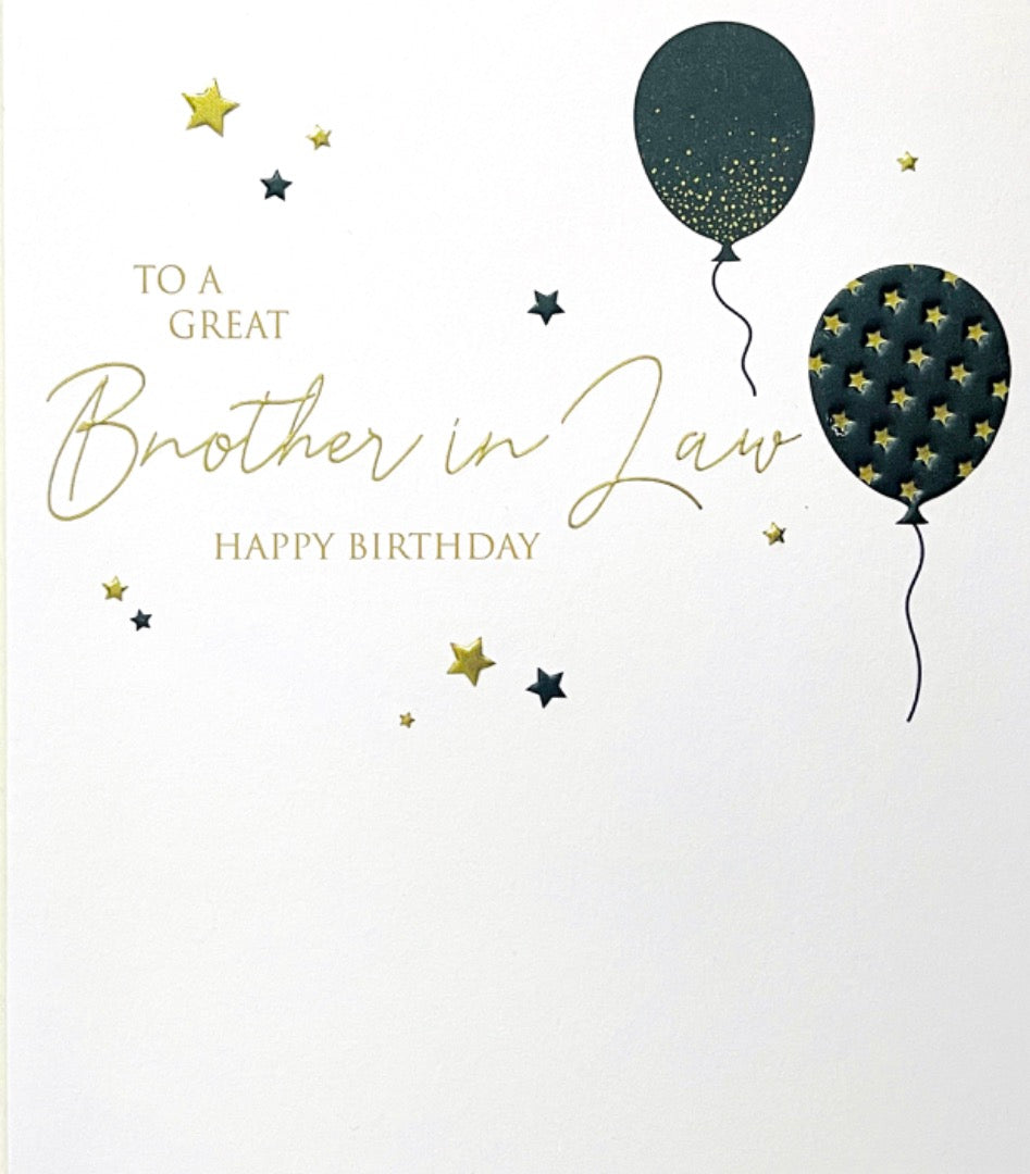 To A Great Brother-In-Law Happy Birthday Card with Love Balloons Contemporary Design