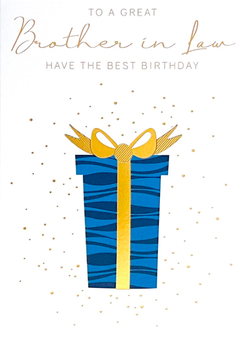 To A Great Brother-In-Law Happy Birthday Card Gold Foil Gift Contemporary Design