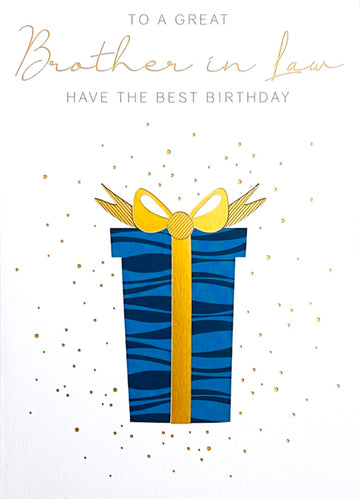 To A Great Brother-In-Law Happy Birthday Card Gold Foil Gift Contemporary Design