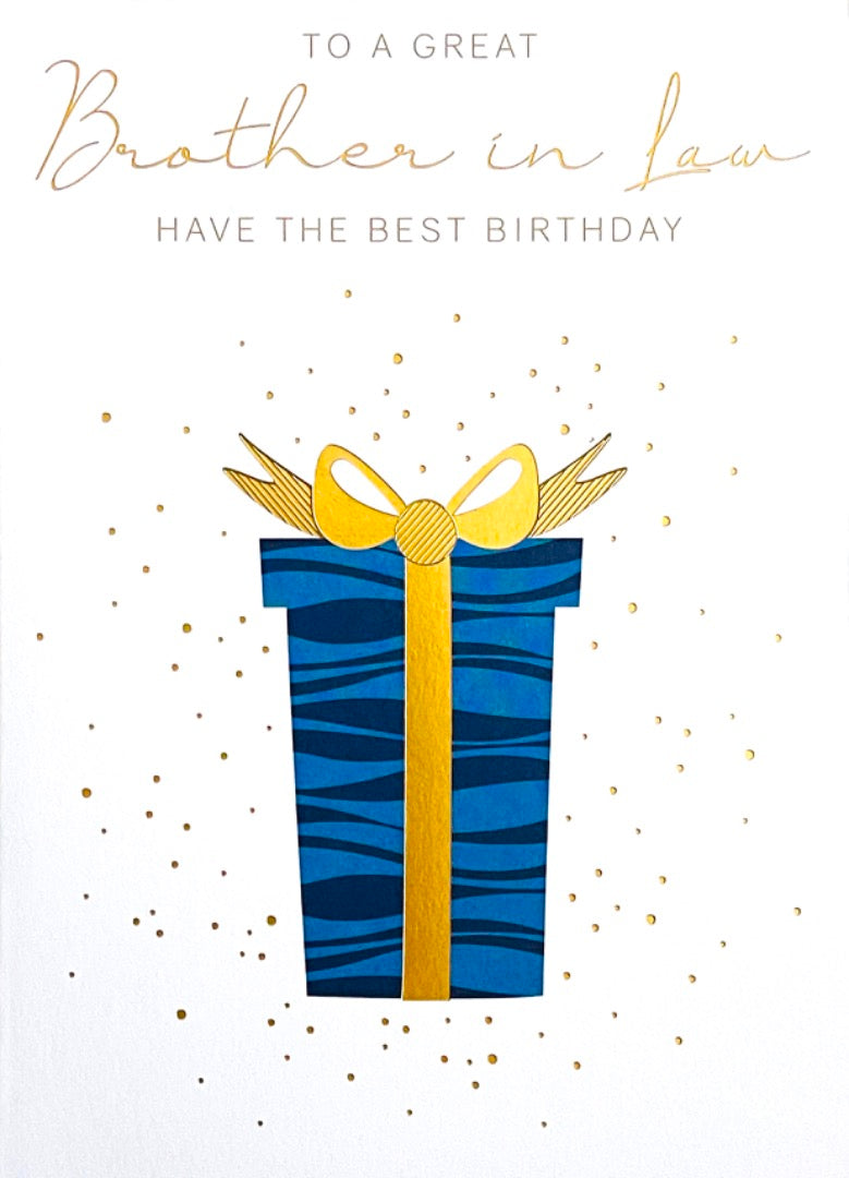 To A Great Brother-In-Law Happy Birthday Card Gold Foil Gift Contemporary Design