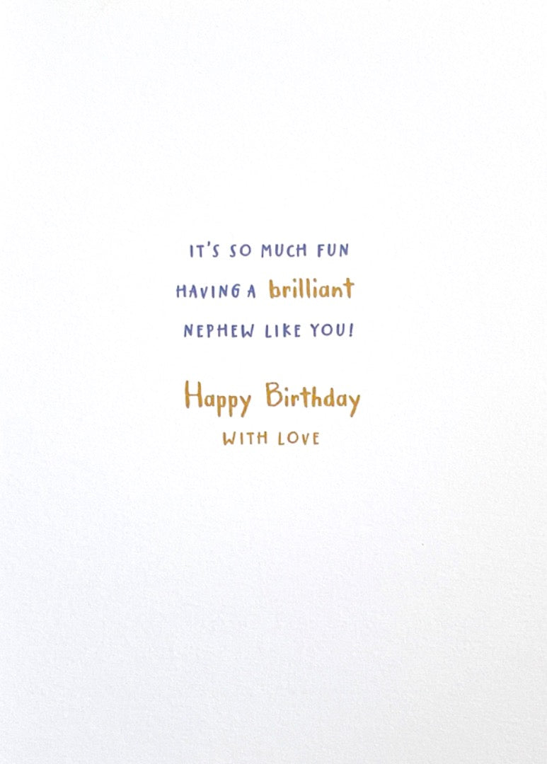 For A Very Special Nephew Happy Birthday Card Cute Teddy Bear With Gifts Nutmeg