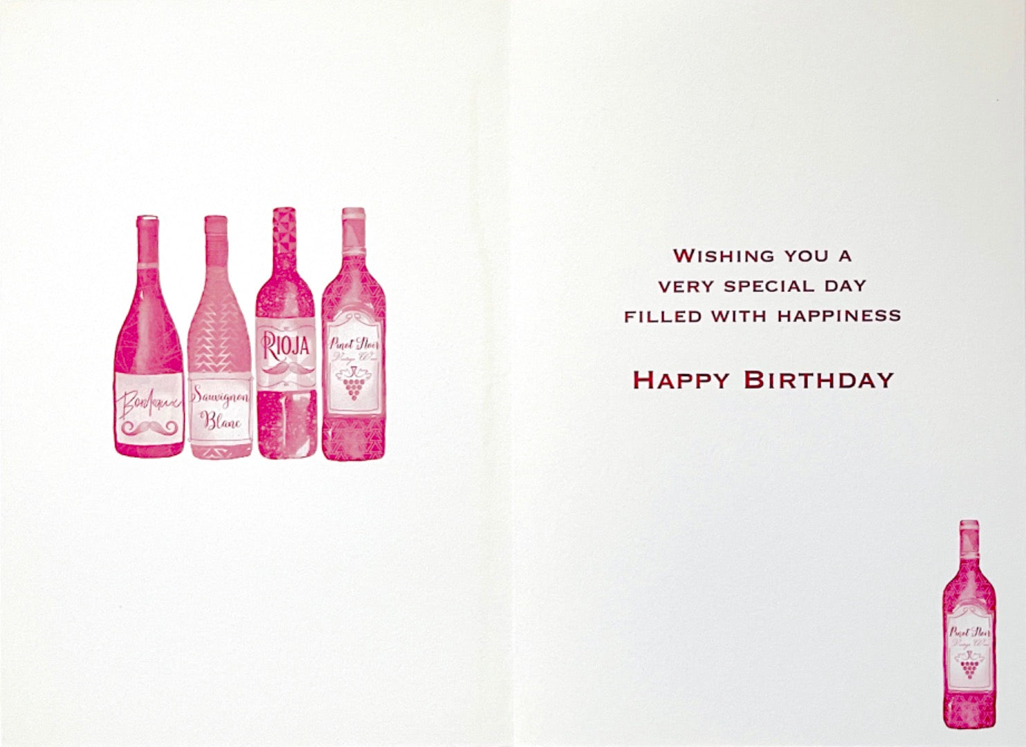 Uncle Happy Birthday Card Fine Wine Collection Bottles Red and White Watercolour Art