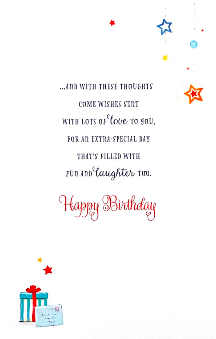 Special Great Grandson Happy Birthday Card Football Trophy Cake Balloons Music Gifts