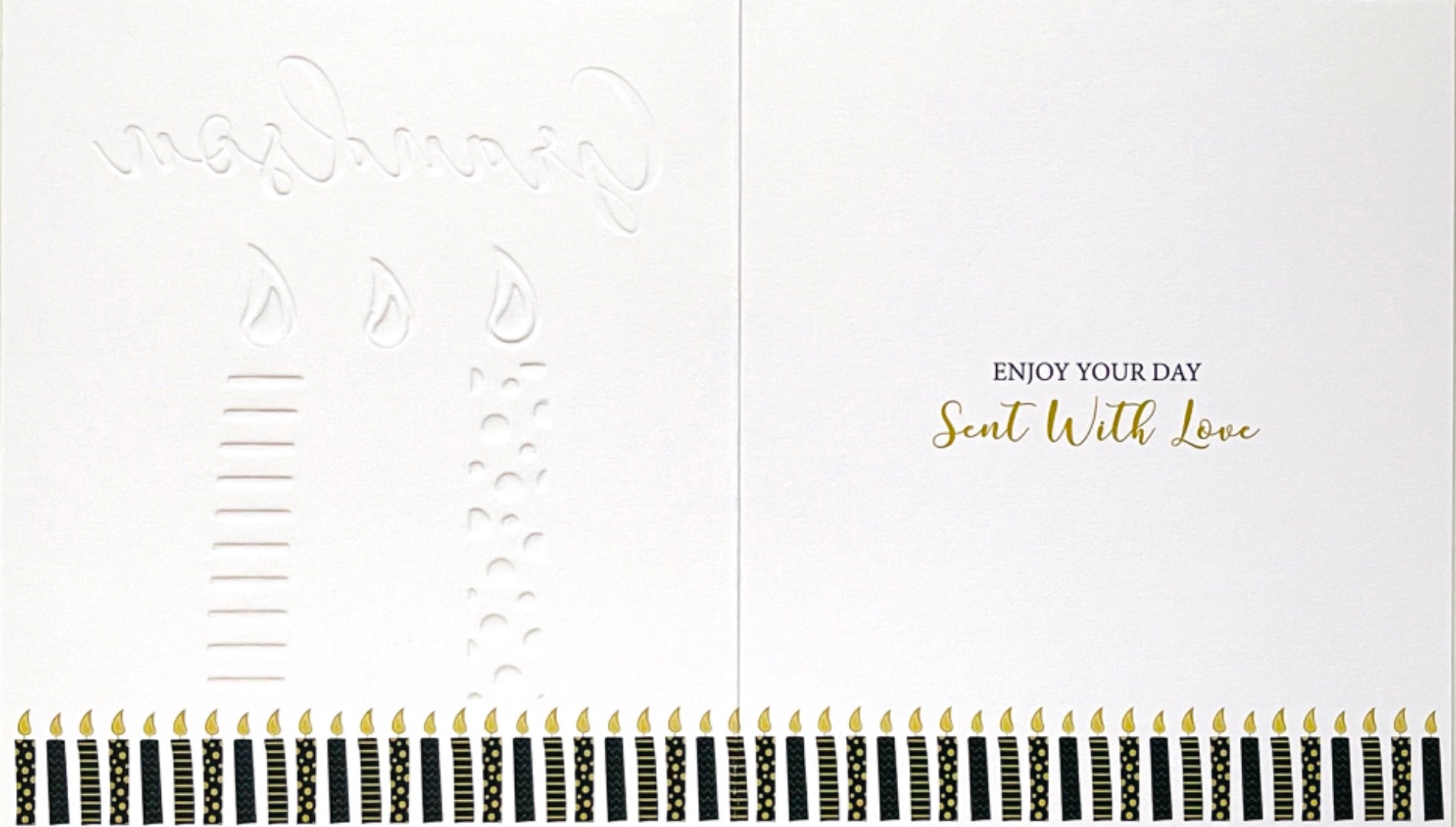 To The Beat Grandson Happy Birthday Card Gold Foil Candles Contemporary Design