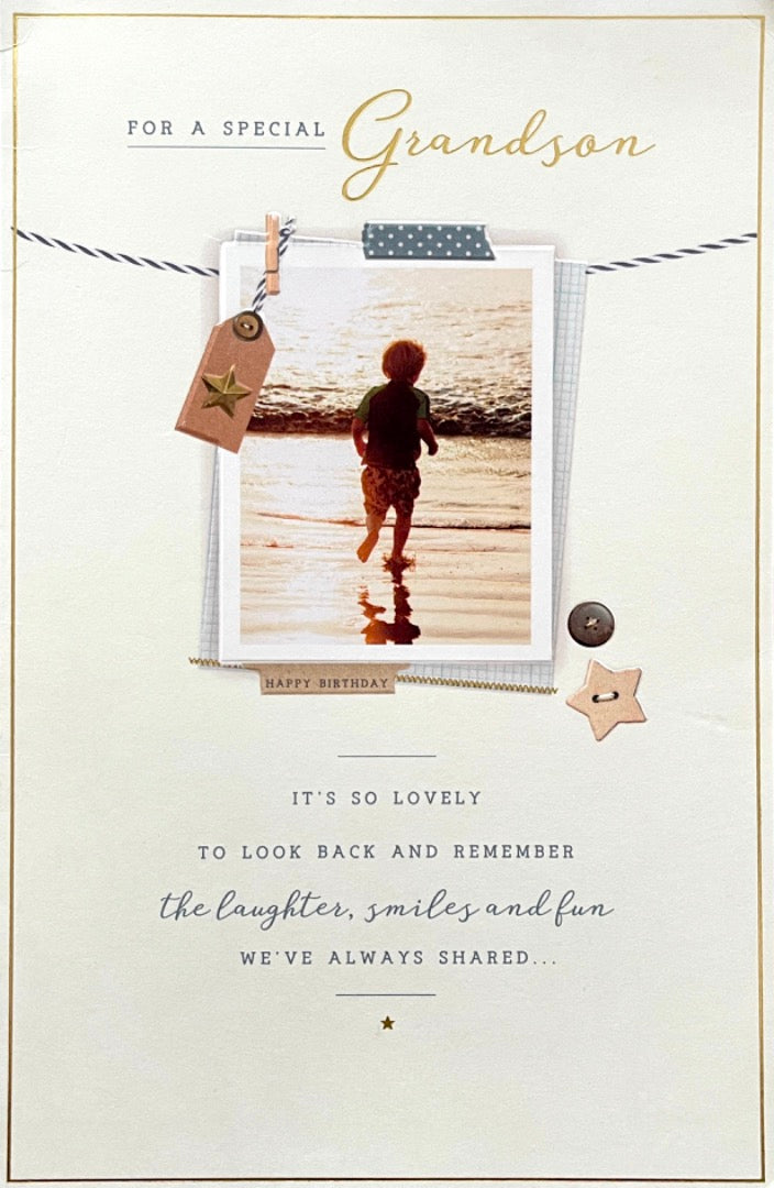 Special Grandson Birthday Card Remember Laughter Smiles Fun Happiness Pride Love