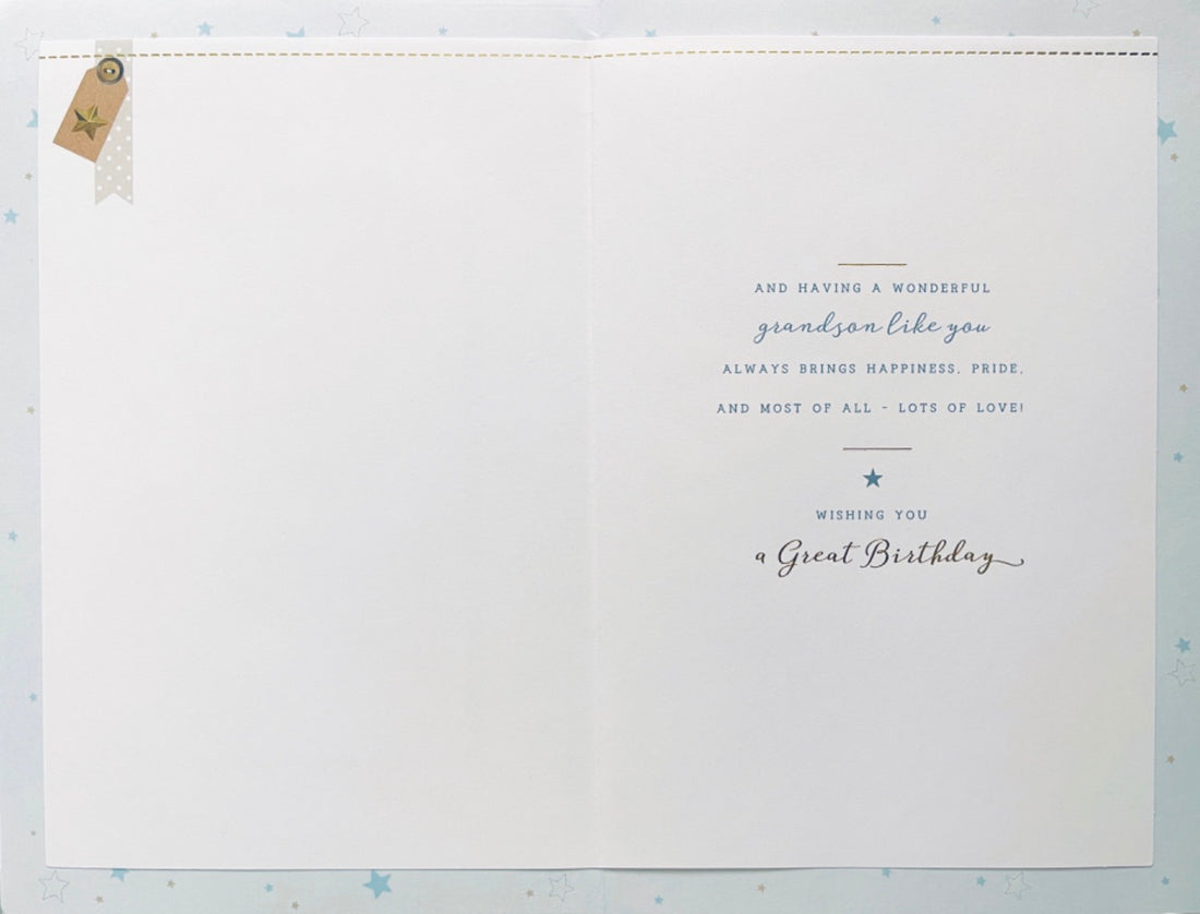 Special Grandson Birthday Card Remember Laughter Smiles Fun Happiness Pride Love