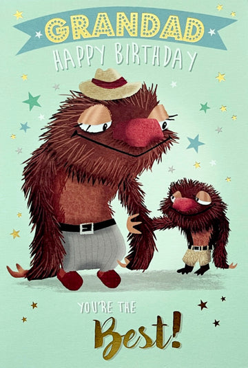 Grandad Happy Birthday Card You're The Best Happy Sloth Family Stars