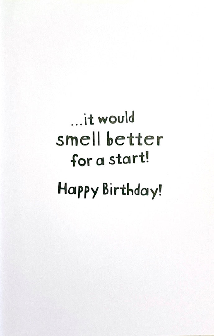 Dad Happy Birthday Card Hound Dog Reading Newspaper on Toilet Smell Funny Humour