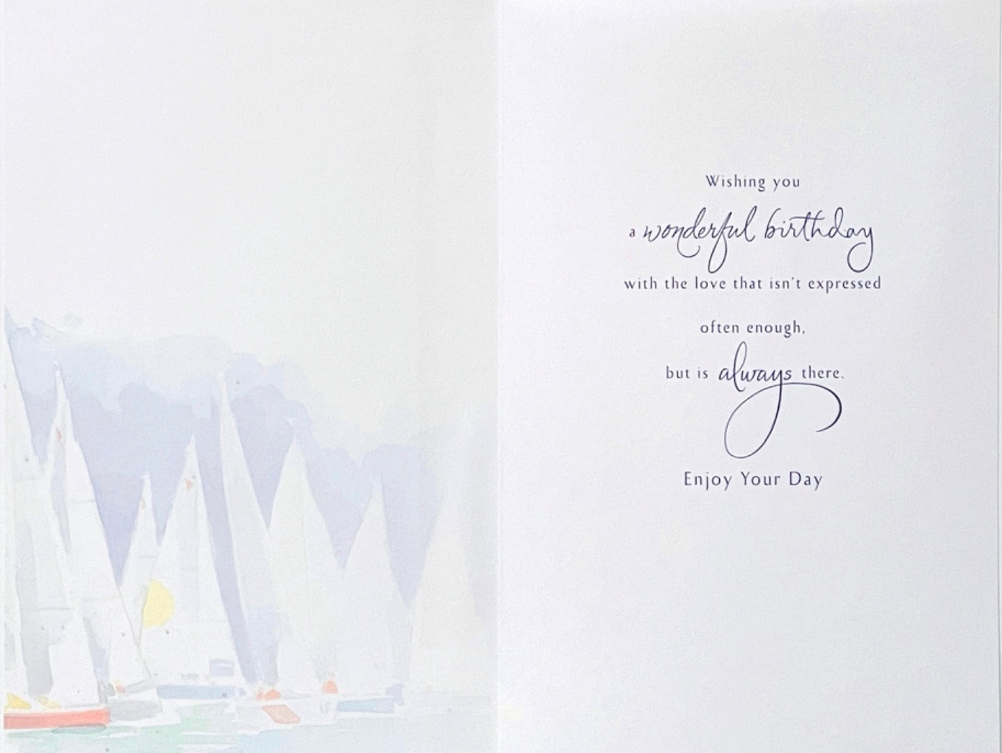 Special Father Happy Birthday Card With Love Regatta Boats Nautical Watercolour Art