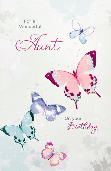 For A Wonderful Aunt Birthday Card Happiness Sweet Surprises Lovely Day Butterflies