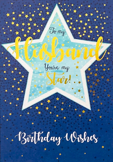 Nigel Quiney - to My Husband You're A Star - Birthday Card