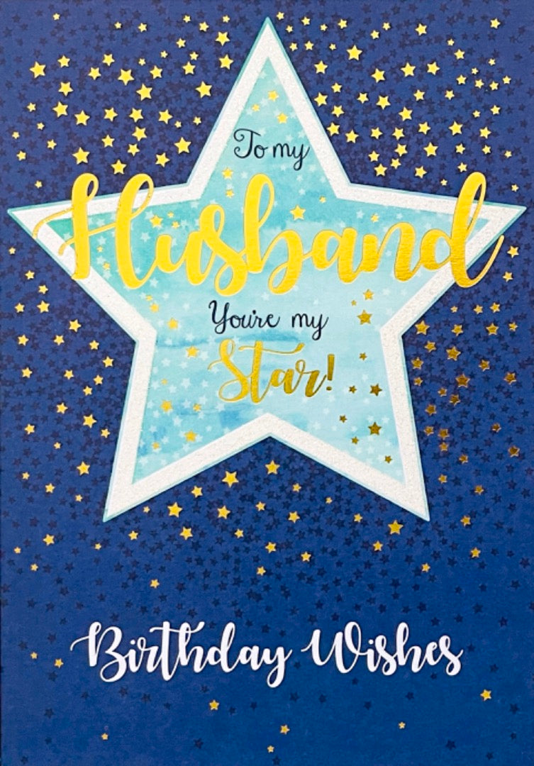 Nigel Quiney - to My Husband You're A Star - Birthday Card