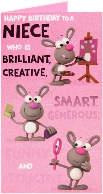 Niece Happy Birthday Card Brilliant Creative Smart Generous Funny Attractive We're Related