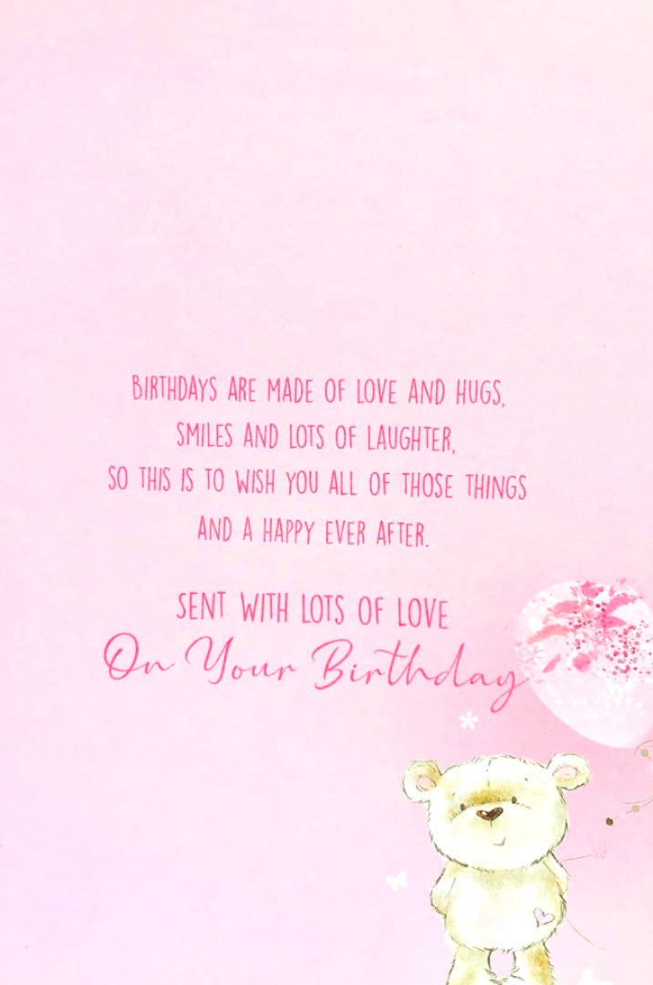 To The Cutest Niece Happy Birthday Card with Lots of Love Teddy Bear and Bird Art
