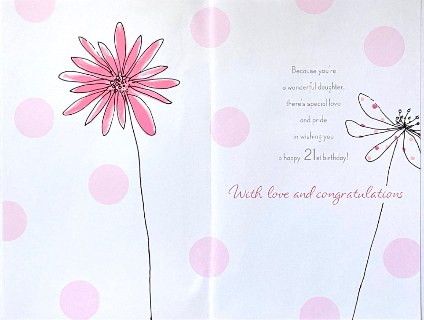 Special Daughter Happy 21st Birthday Card Love Pride Flower Art Glitter Age 21