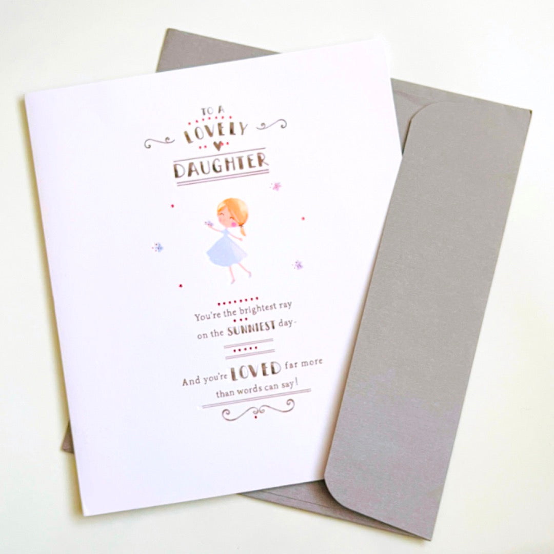 Lovely Daughter Happy Birthday Card with Love Brightest Ray on Sunniest Day Poem