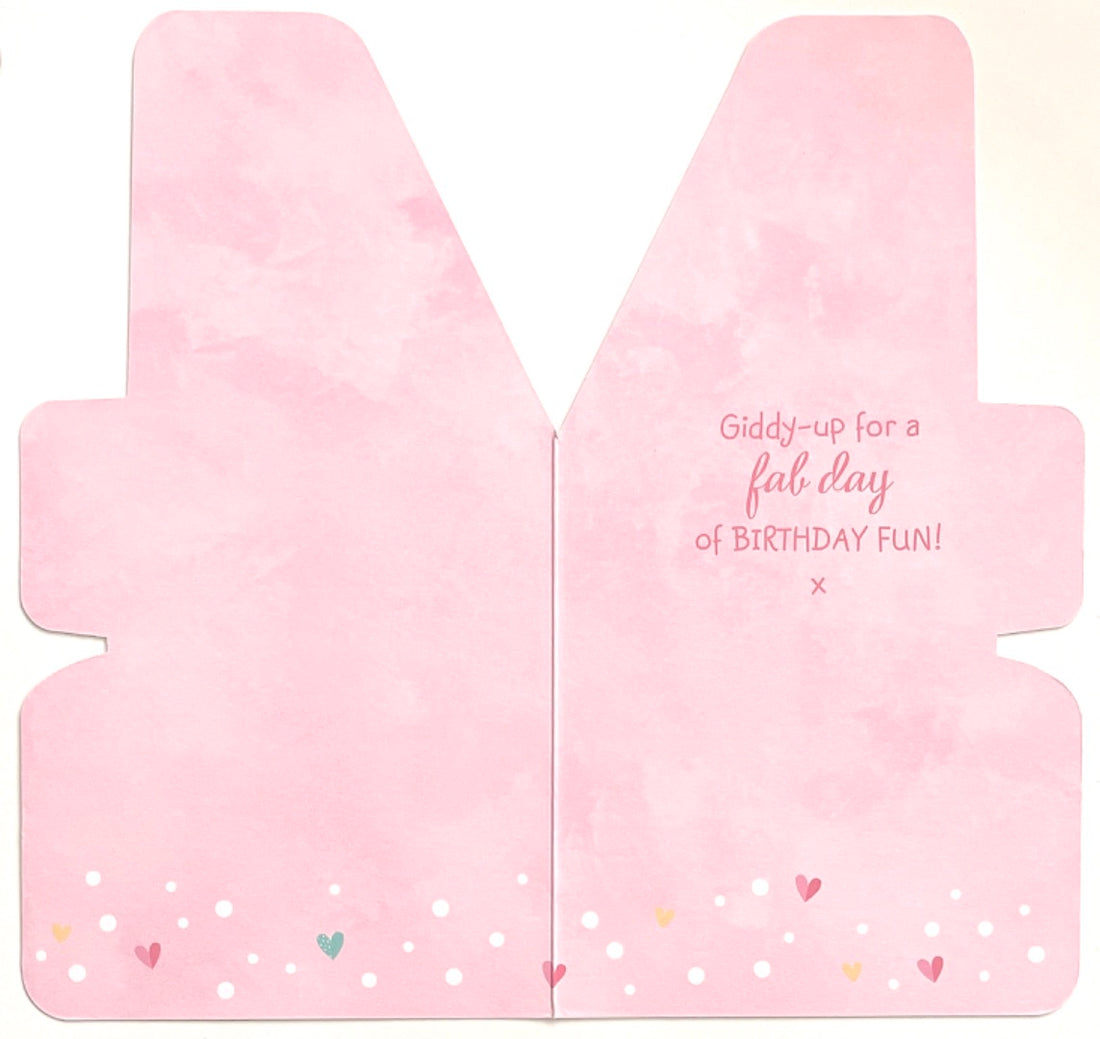 Fab 4th Birthday Fun Card Forever Friends Bear With Pony Giddy-up Horse Age 4 Girl