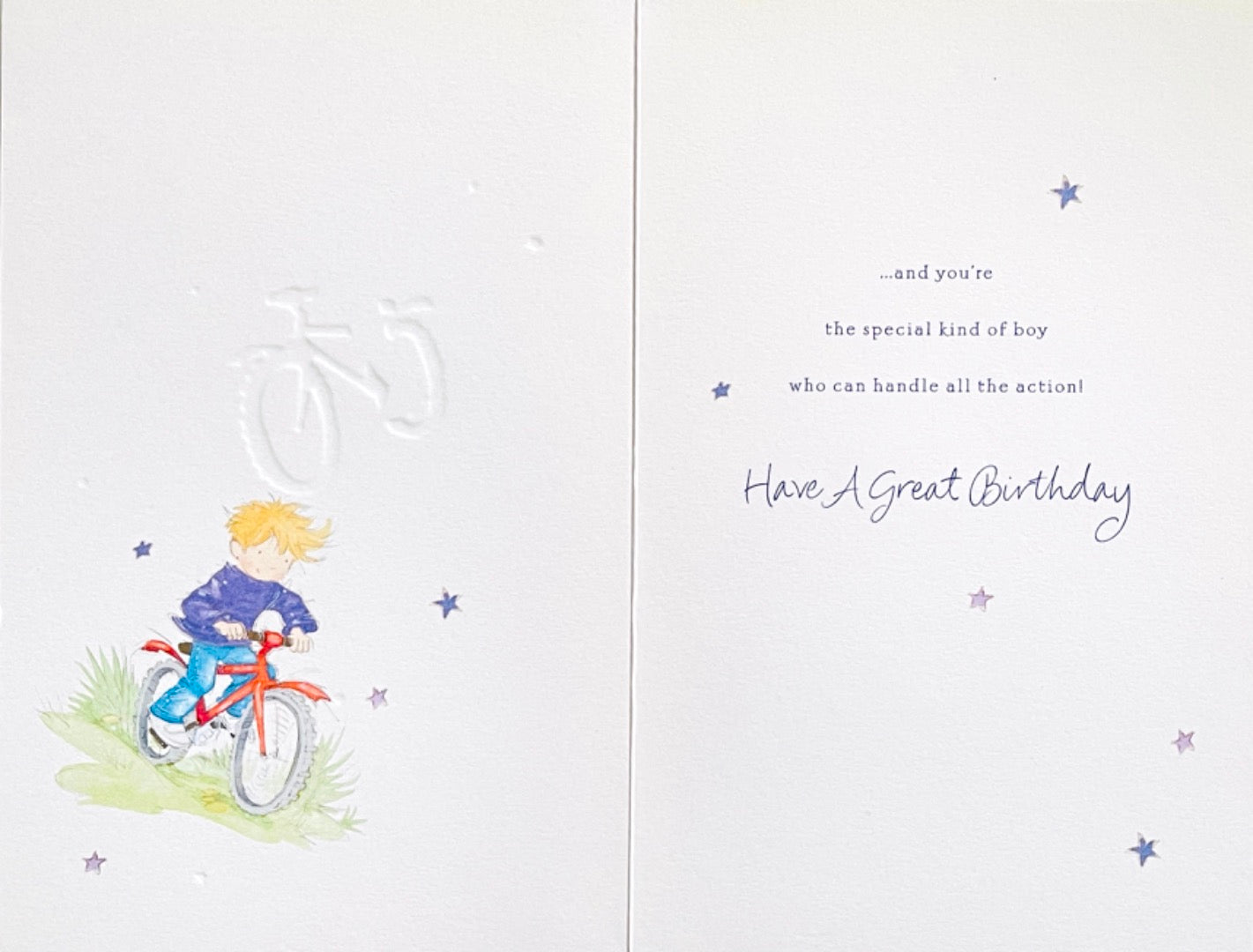 Happy 6th Birthday Special Boy Card Bicycle Adventure Action Cycling Star