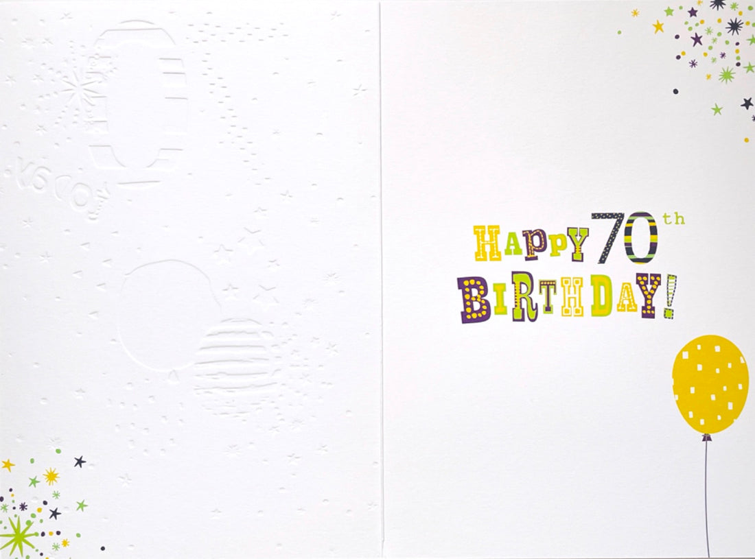 Happy 70th Birthday Card Balloons Foil Art Milestone Age 70 Toady