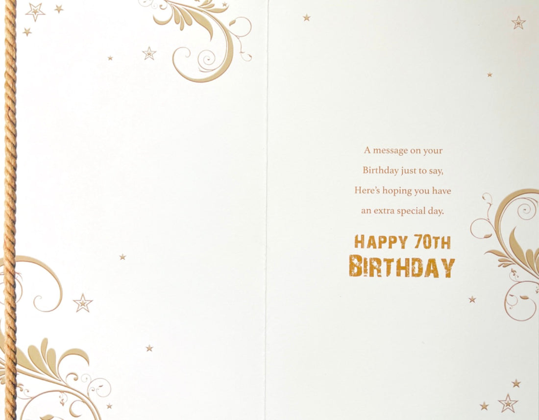 Happy 70th Birthday Card Stag In Forest Field Photo Art Milestone Age 70