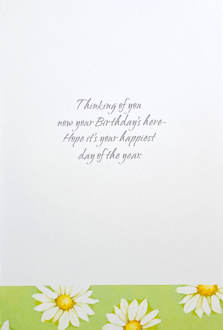 70th Birthday Card Daisy Flowers Daisies Art Gold Foil Milestone Age 70