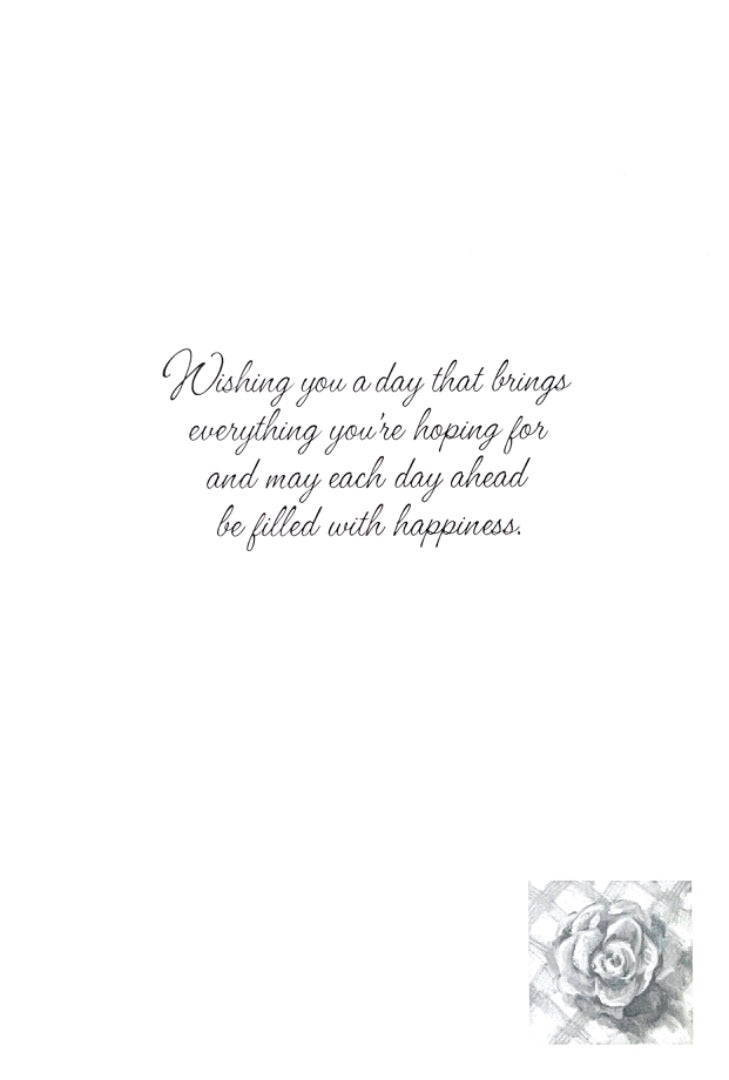 Happy 65th Birthday Card Garden Roses Flower Art Pink Foil Milestone Age 65