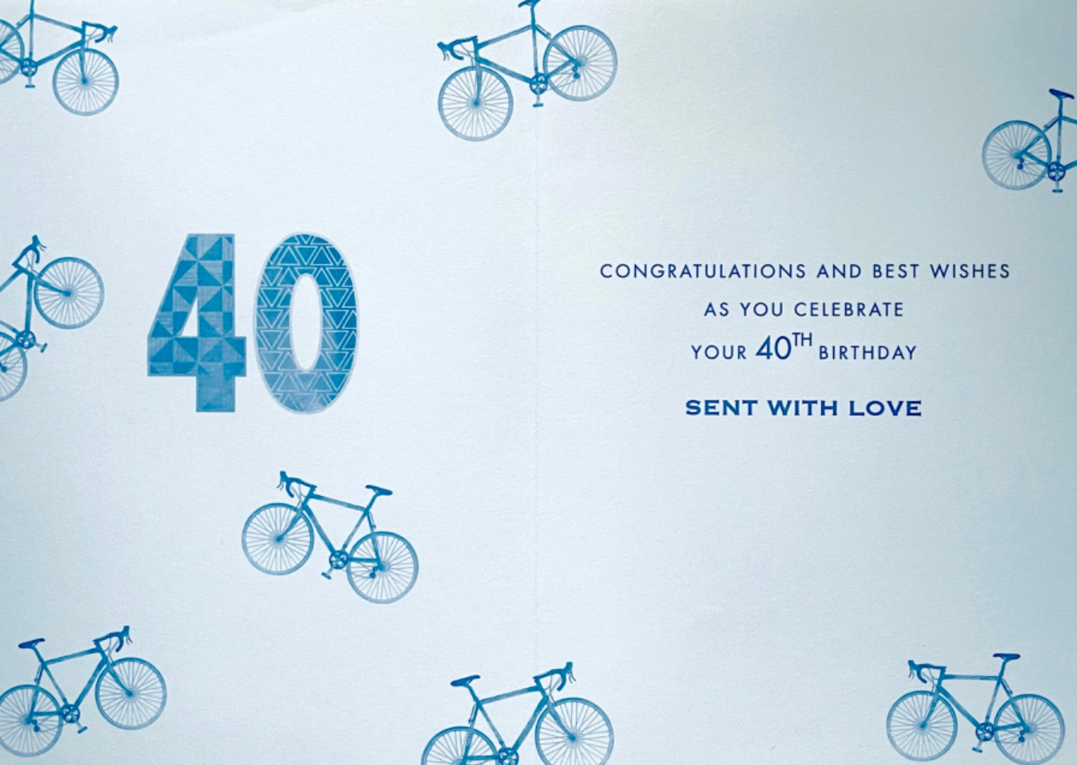 40th Birthday Card Bicycle Mountain Bike Watercolour Art Milestone Age 40 Pizzaz Men