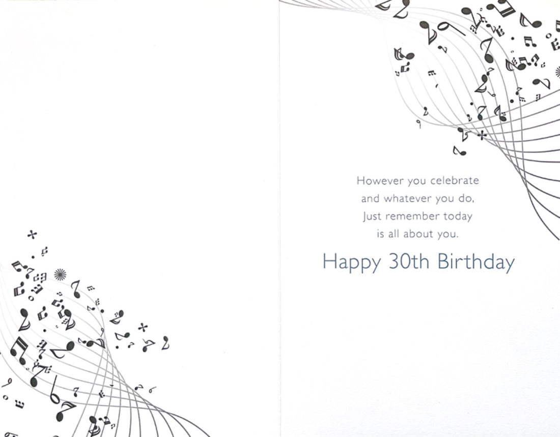 Happy 30th Birthday Card Enjoy Music Playing Guitar Milestone Age 30