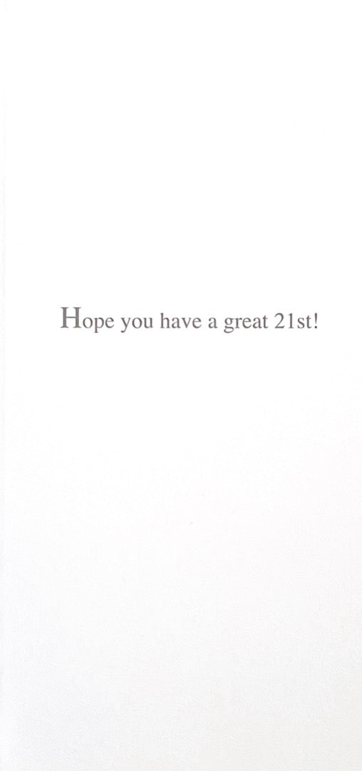 Happy 21st Birthday Card Black With Silver Foil Art Together - Cancer Research UK - Age 21