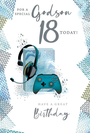 For A Special Godson On Your 18th Birthday 18 Today Lovely Versed Greeting Card