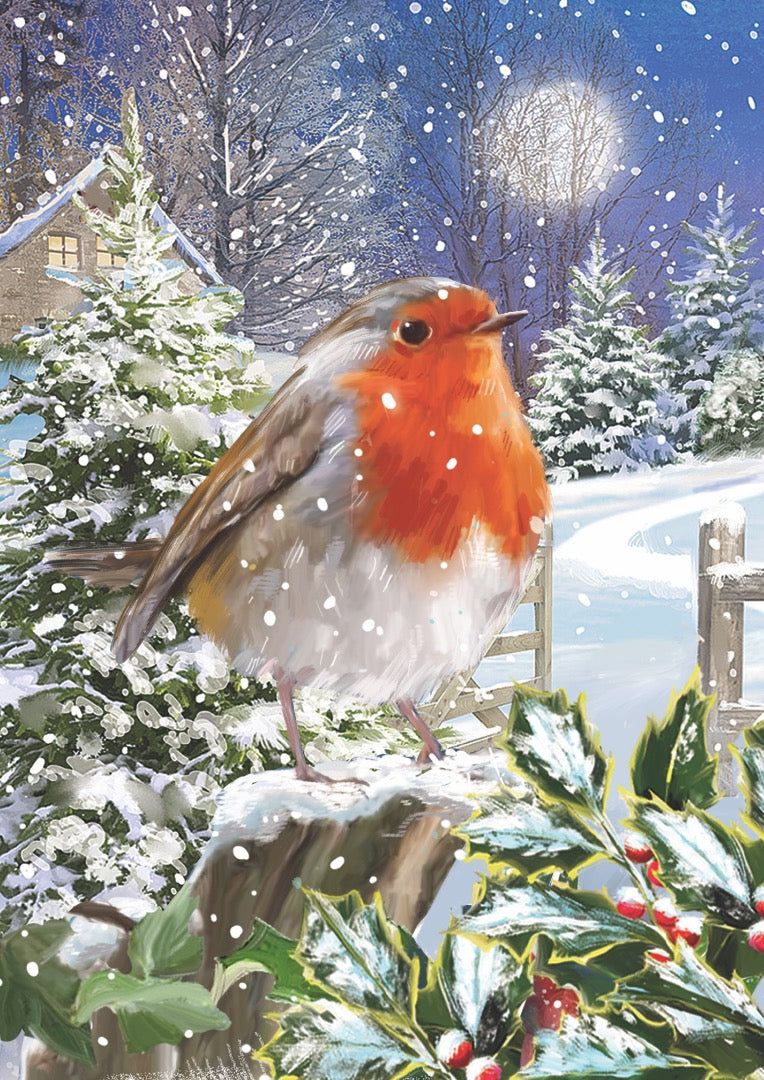 Classic Traditional Xmas Art Box of 24 Assorted Christmas & New Year Cards - 4 Each of 6 Designs by Ling Design