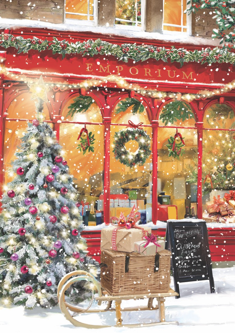 Classic Traditional Xmas Art Box of 24 Assorted Christmas & New Year Cards - 4 Each of 6 Designs by Ling Design
