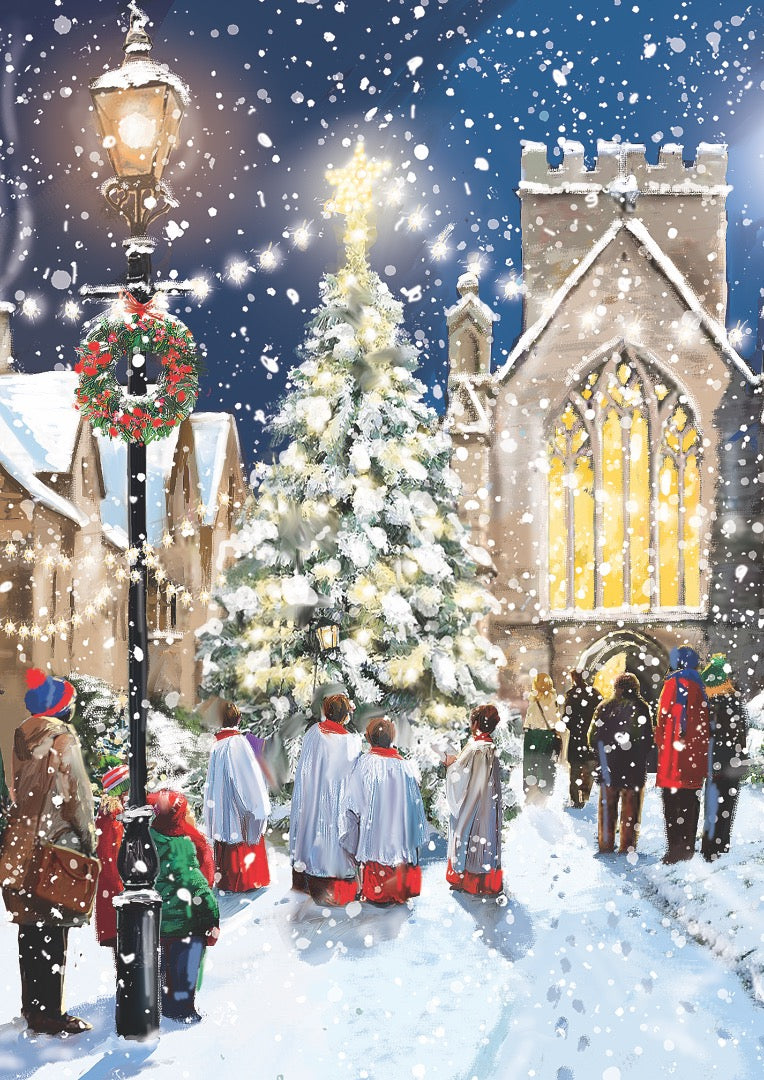 Classic Traditional Xmas Art Box of 24 Assorted Christmas & New Year Cards - 4 Each of 6 Designs by Ling Design