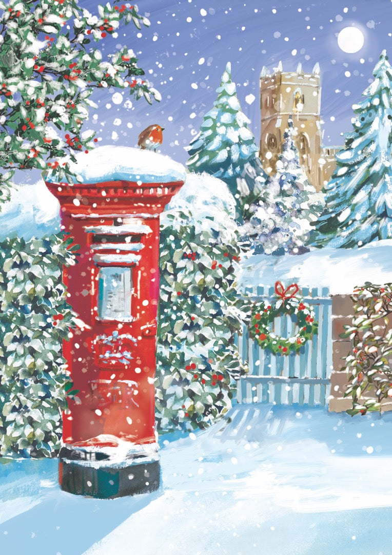 Classic Traditional Xmas Art Box of 24 Assorted Christmas & New Year Cards - 4 Each of 6 Designs by Ling Design