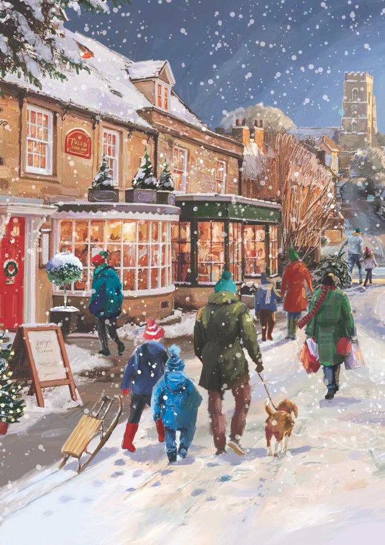 Classic Traditional Xmas Art Box of 24 Assorted Christmas & New Year Cards - 4 Each of 6 Designs by Ling Design