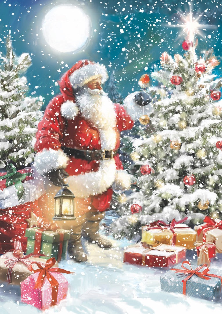 Classic Traditional Xmas Art Box of 24 Assorted Christmas & New Year Cards - 4 Each of 6 Designs by Ling Design