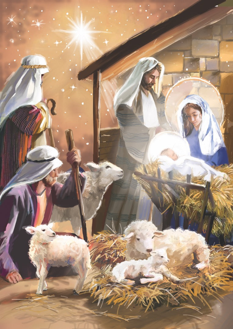 Religious Art Box of 24 Assorted Christmas & New Year Cards - 4 Each of 6 Designs by Ling Design
