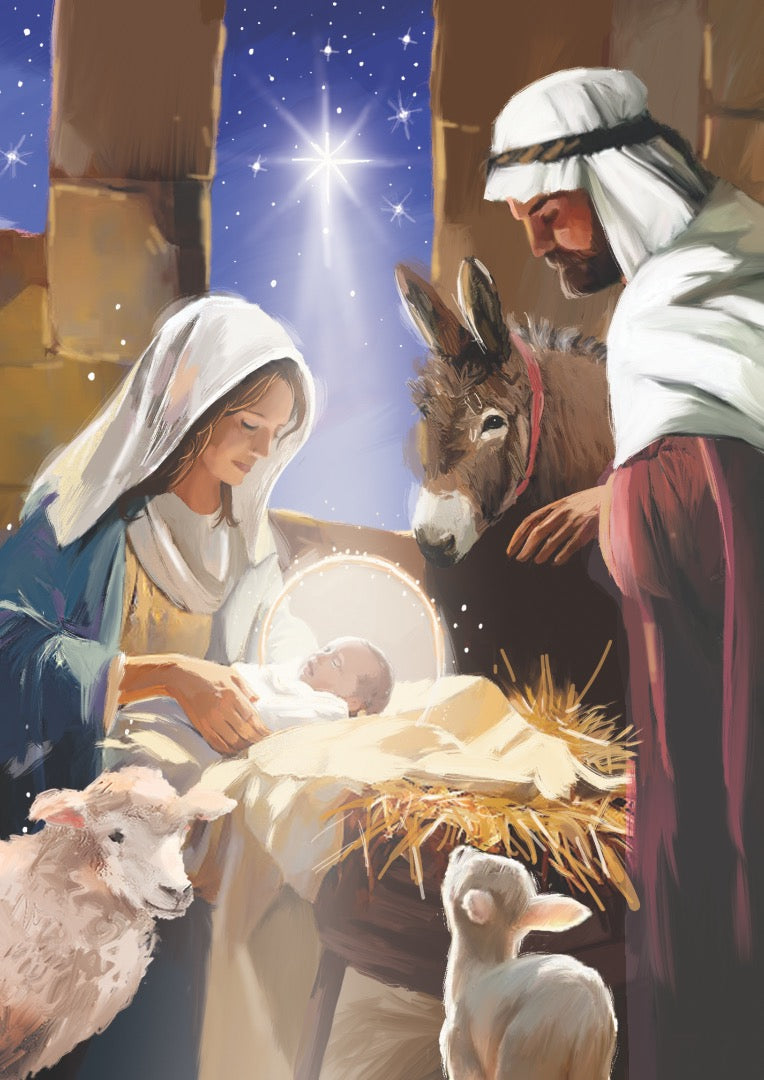 Religious Art Box of 24 Assorted Christmas & New Year Cards - 4 Each of 6 Designs by Ling Design