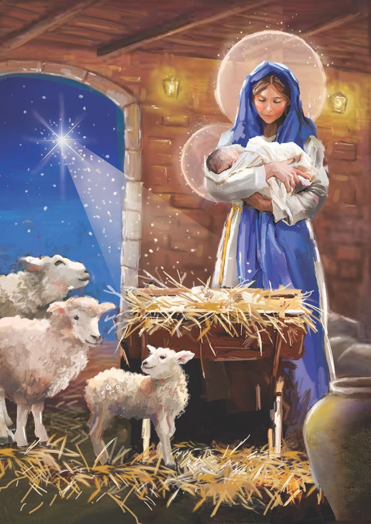 Religious Art Box of 24 Assorted Christmas & New Year Cards - 4 Each of 6 Designs by Ling Design