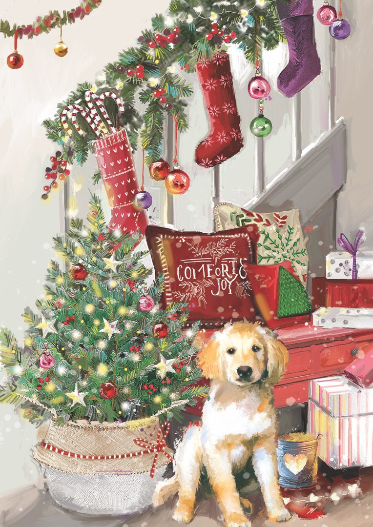Cosy Christmas Traditional Box of 24 Assorted Xmas & New Year Cards - 4 Each of 6 Designs by Ling Design